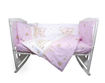 Комплект постельного белья Эдельвейс Друзья 4 предмета Розовый